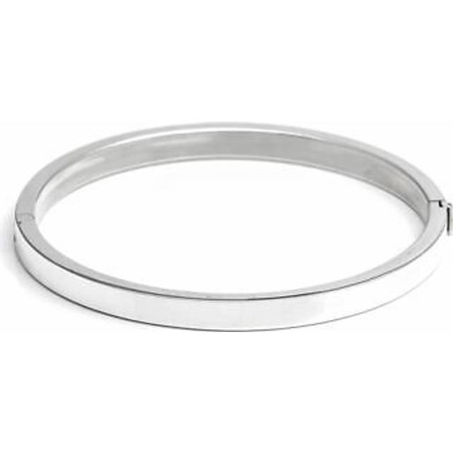 Sterling silver bangle 925 round chunky square tube hinged bracelet - silverly