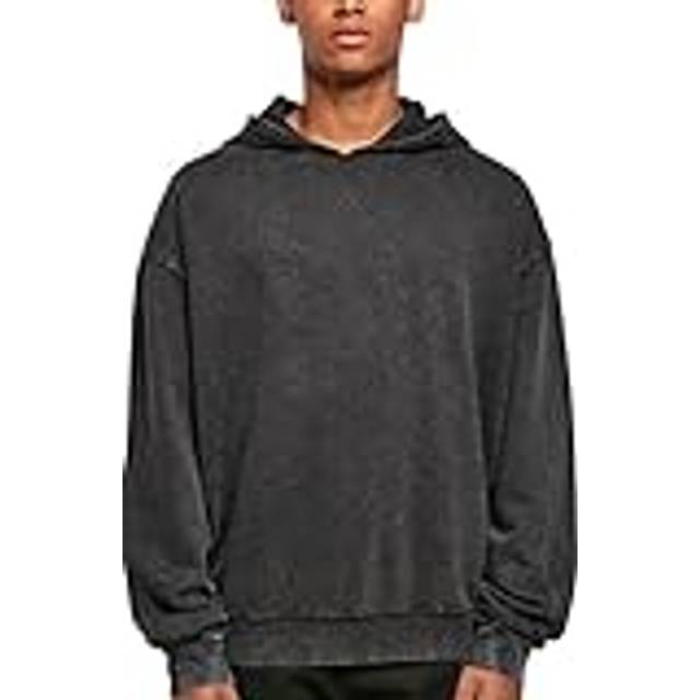 Build Your Brand Acid Washed Oversize Hoodie Black 2XL - black