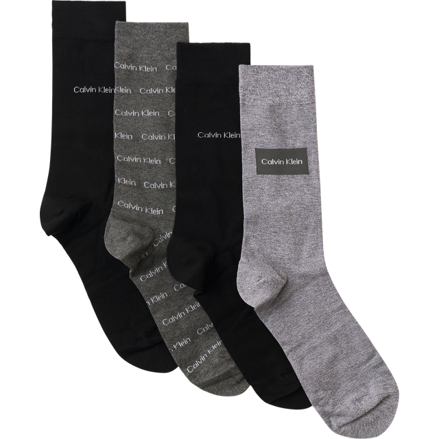 Calvin Klein 4-pack Men All Over Logo Giftbox - Black/Grey - One Size * Kampanj *