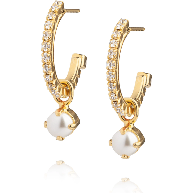 Caroline Svedbom - Bella Loop Earrings Gold Pearl Crystal