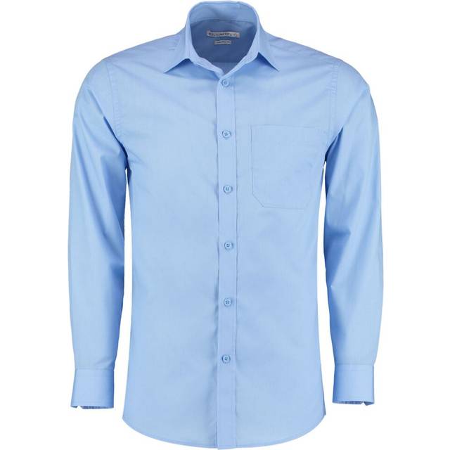 (14 UK, Light Blue) Kustom Kit Womens/Ladies Poplin Tailored Long-Sleeved Shirt