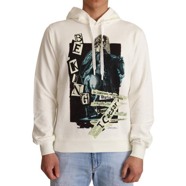 White Caesar Cotton Hooded Pullover Sweater - IT44 | XS