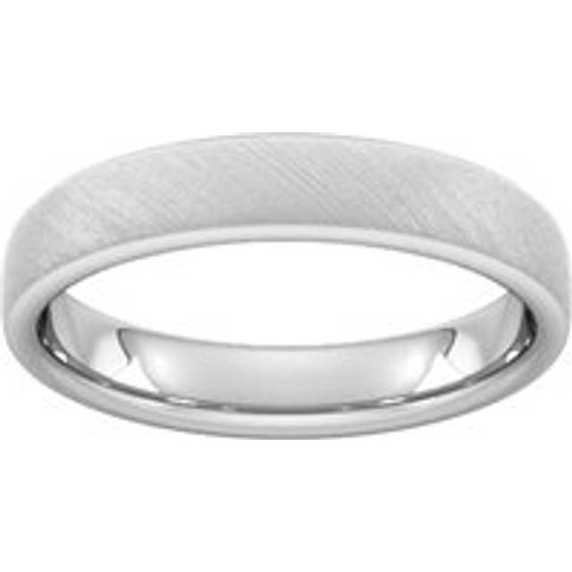 4mm Slight Court Extra Heavy Diagonal Matt Finish Wedding Ring In 950 Palladium - Ring Size J