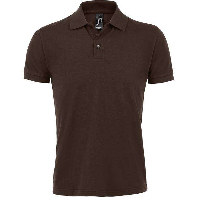 (XL, Chocolate) SOLs Mens Prime Pique Plain Short Sleeve Polo Shirt