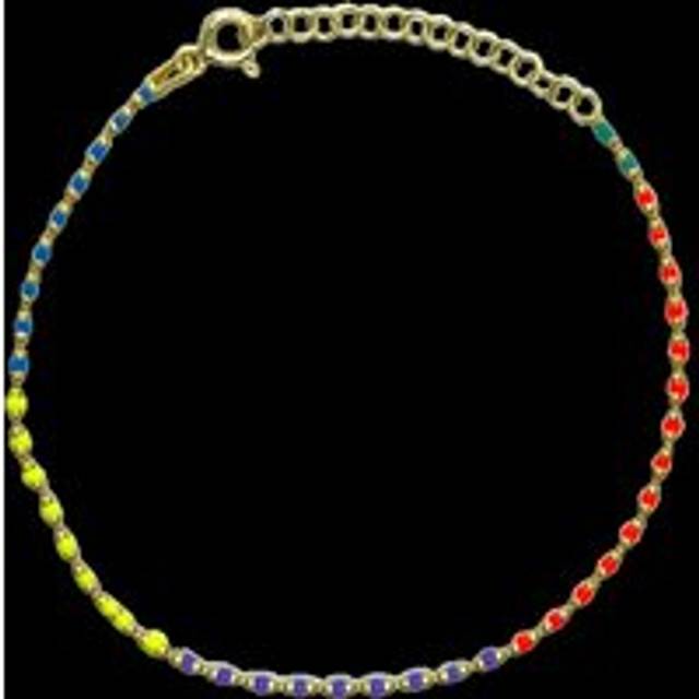 Sterling Silver Enamel Mine Beaded Colourful Rainbow Bracelet