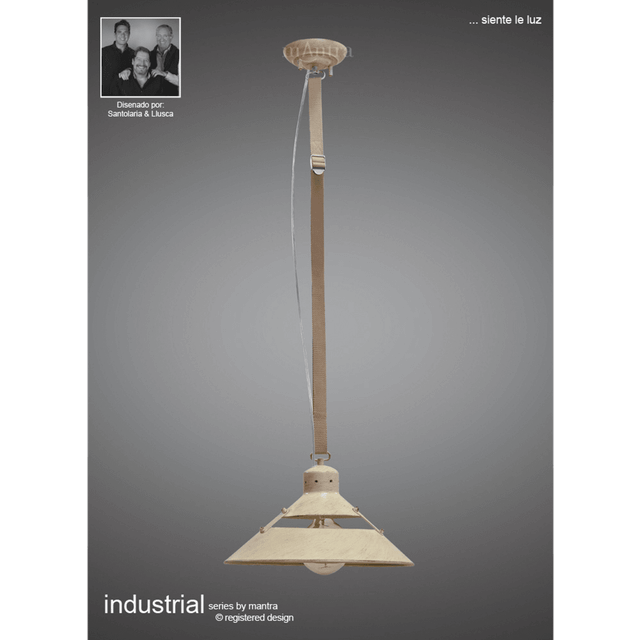 Mantra M5431 Industrial Ceiling 1 Light 40W E27 Medium Sand Metal Beig