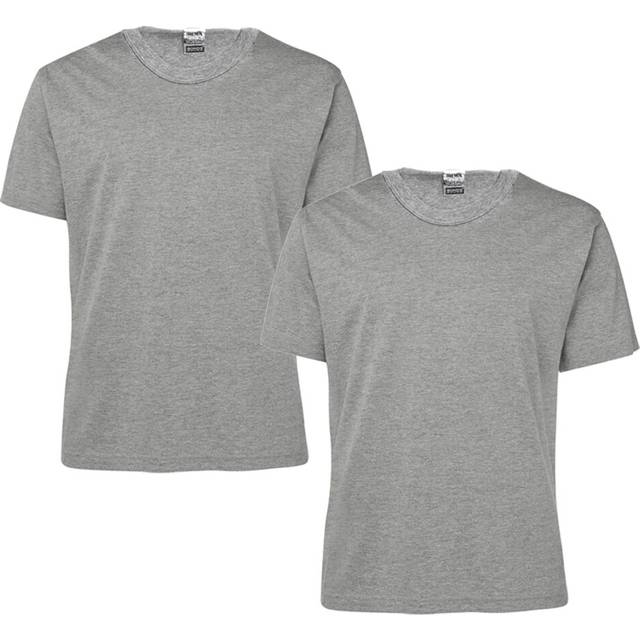 (4XL - 26) 2 Pack Bonds Crew Neck Tee Raglan Blank Plain Basic Mens Grey T shirt Top