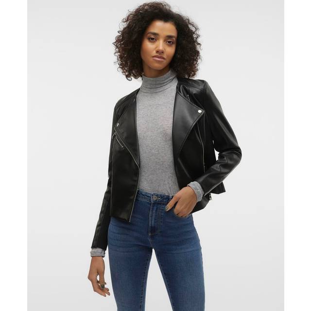 Veste en similicuir Riley col à revers Femme VERO MODA S svart