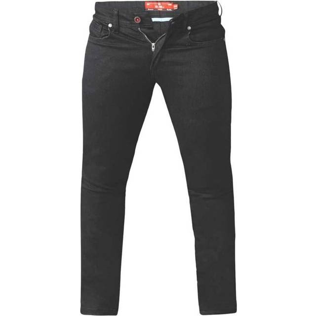 (38XL, Black) Duke Mens Claude Stretch Tapered Jeans