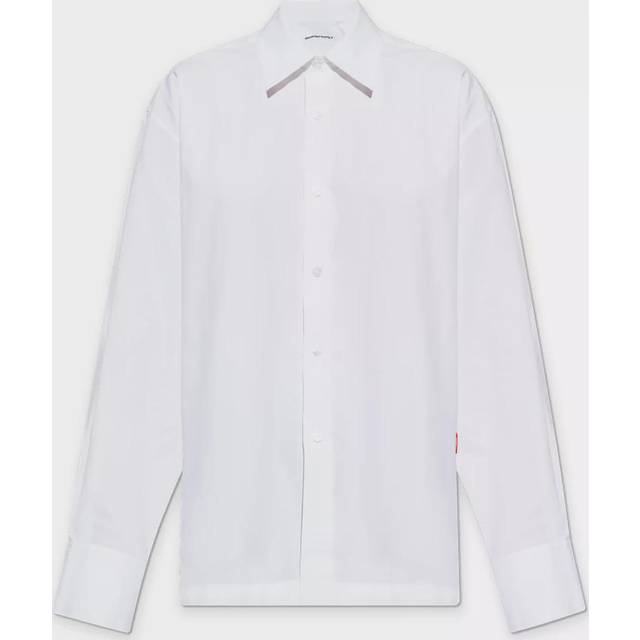 Button Up Cotton Shirt W/ Logo - White (XS - S - M - L)
