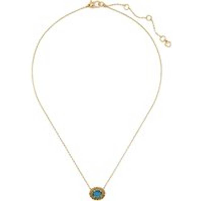 Kate Spade New York Gold Green + Blue Horizontal Oval Halo Necklace - Gold - 41cm
