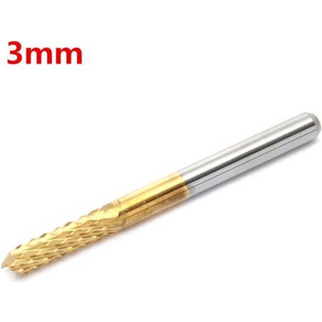 3mm End Mill Cutter CNC PCB Rotary Burr Tungsten Steel Titanium Coat Carbide Engraving Bit
