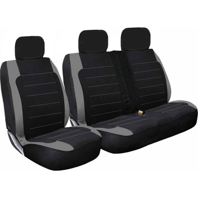 2+1 Van Seat Covers Protector Grey Black Fabric For Ford Transit MK7 2007-2020