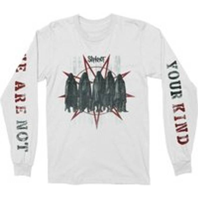 (M, White) Slipknot Unisex Adult Shrouded Group Back Print Long-Sleeved T-Shirt