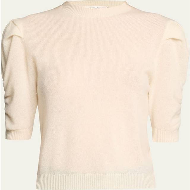 Ruched Cashmere-Wool Sweater - CREAM - Large