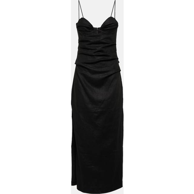 Noemi Balconette Midi Dress - BLACK - 0