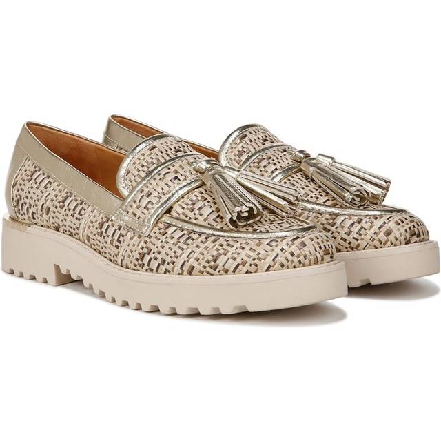 Franco Sarto Womens Carolynn Lug Sole Loafer with Tassel Detail Gold/B