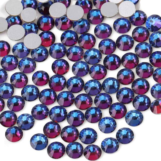 beadsland Flat Back Crystal Rhinestones Round Gems  Blue Volcano (4.6-4.8mm) SS20/1440pcs