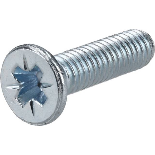 R-TECH 337076 Pozi Countersunk Machine Screws BZP M4 16mm - Pack O...