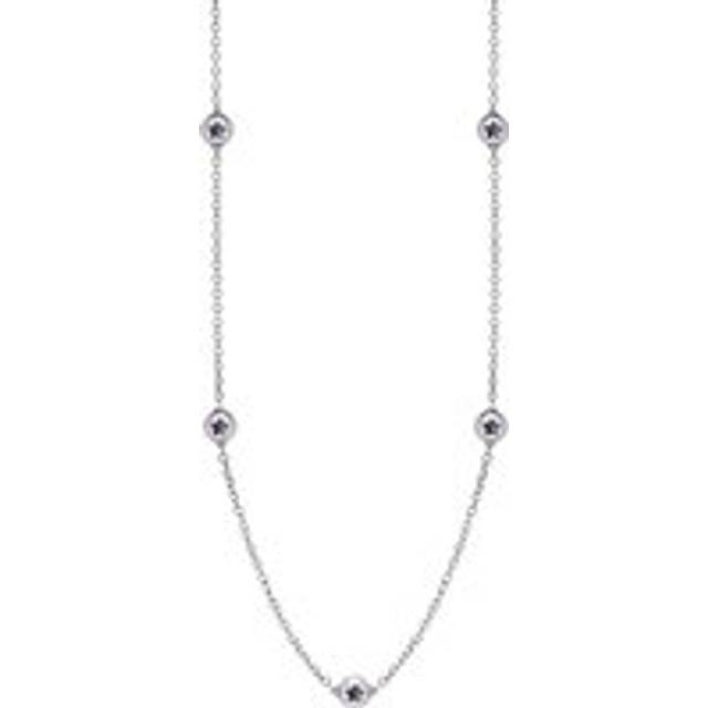 18ct White Gold Blue John Star Link Disc Chain Necklace - Option1 Value White Gold