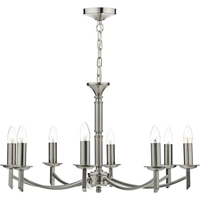 dar lighting AMB0846 Ambassador Contemporary 8 Light Dual Mount Chandelier Satin Chrome
