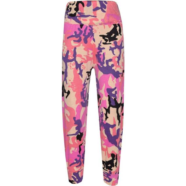 (9-10 Years, Camo Baby Pink) Kids Girls Ali Baba Harem Trouser Plain Color Fashion Trendy Leggings 2-13 Years