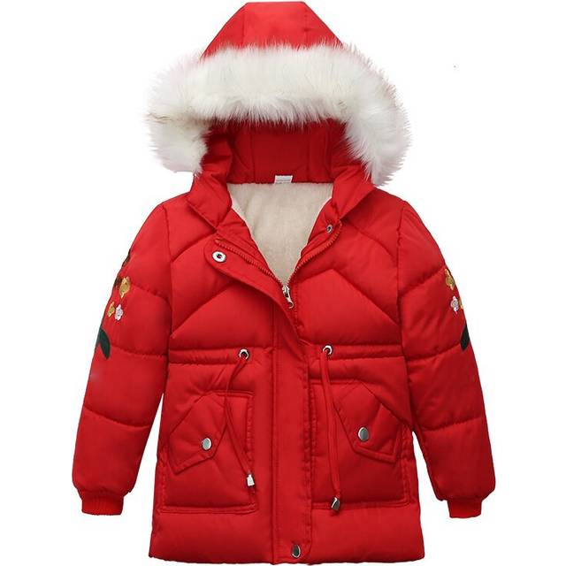 (red, 5-6Years/Suitable for height 120cm) Children's Cotton Jacket Girl's Thickened Jacket, Birthday Gift, Halloween, Christmas