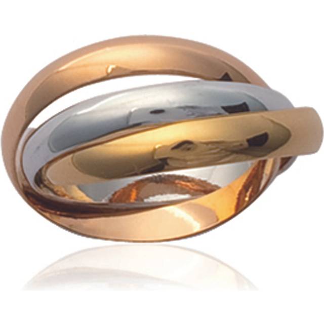 Tricolor 'Trio' Gold Plated Wedding Band - 3 mm 52 gold