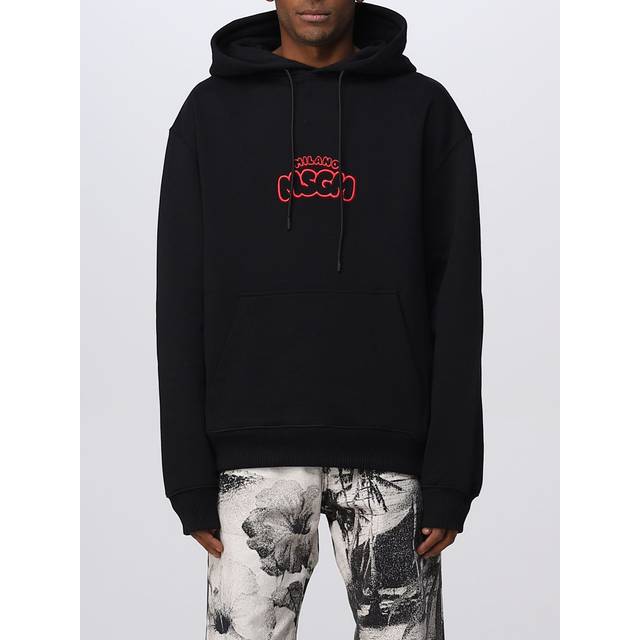 MSGM Black Embroidered Hoodie - 99 BLACK - XS