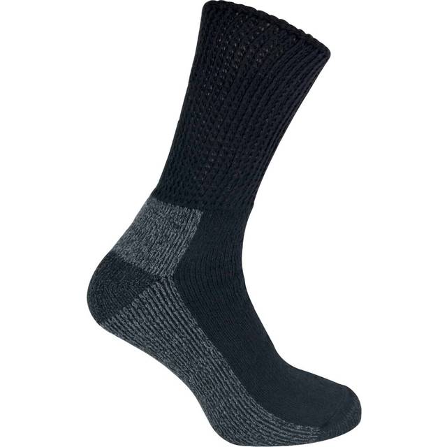 3 Pairs Mens Loose Top Comfort Cushioned Cotton Diabetic Work Socks (6-11 UK, Black)