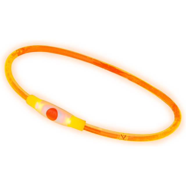 Cut to Size LED Dog Collar Light Up Safety Collar - Orange