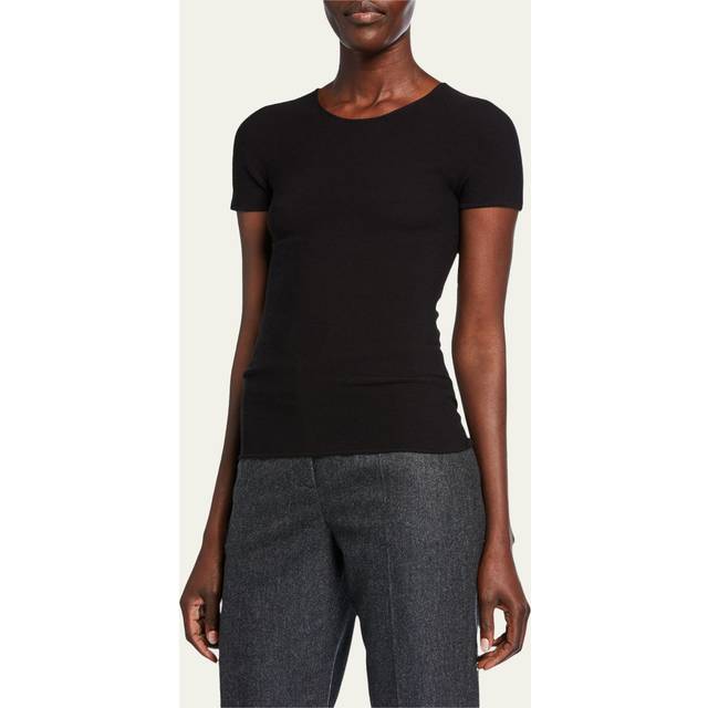 Scoop-Neck Short-Sleeve Tee, Black - BLACK - 42 IT (6 US)