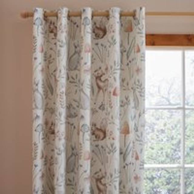 Woodland Blackout Eyelet Curtains - Pink