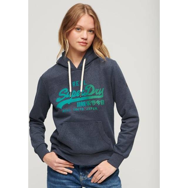 Women's tone-on-tone Hoodie Superdry Vintage Logo - Bleu