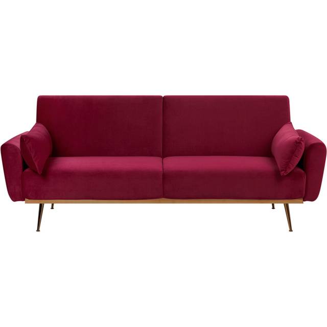 Sofa Bed EINA Velvet Burgundy 3 Seater