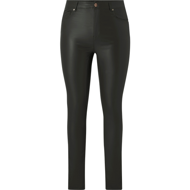 Only Carmakoma - Jeans carAnne K Mid Waist Coated Dnm - Svart