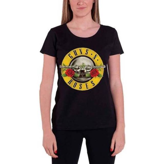 (L, White) Guns N Roses Womens/Ladies Classic Logo T-Shirt