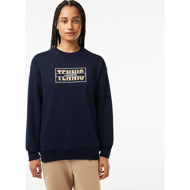 Lacoste Oversized Tennis Print Fleece Jogger Sweatshirt - Blue