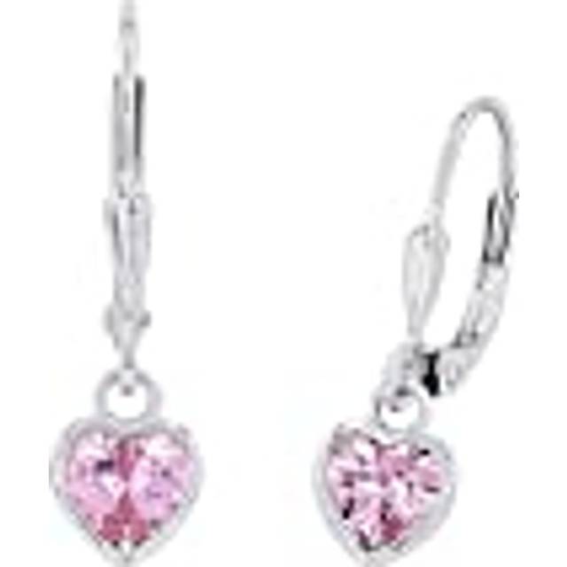 Prinzessin Lillifee Örhängen Girl's Kids Ear smycken, med Zirconia synth., 2,1 cm, Rosa, Hjärta, Kommer i smycken presentförpackning, 9081905