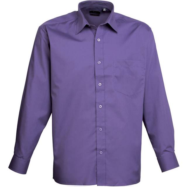 Poplin Long-Sleeved Formal Shirt - Purple - 15 in