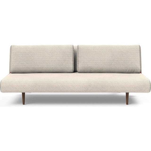 Innovation Living - Unfurl Lounger Sofa Bed 200x121cm Corduroy - elfenbein/Stoff 594 Corduroy Ivory/Gestell Stahl schwarz/Füße dunkle Eiche - ivory (74.0 x 200.0 x 121.0cm)