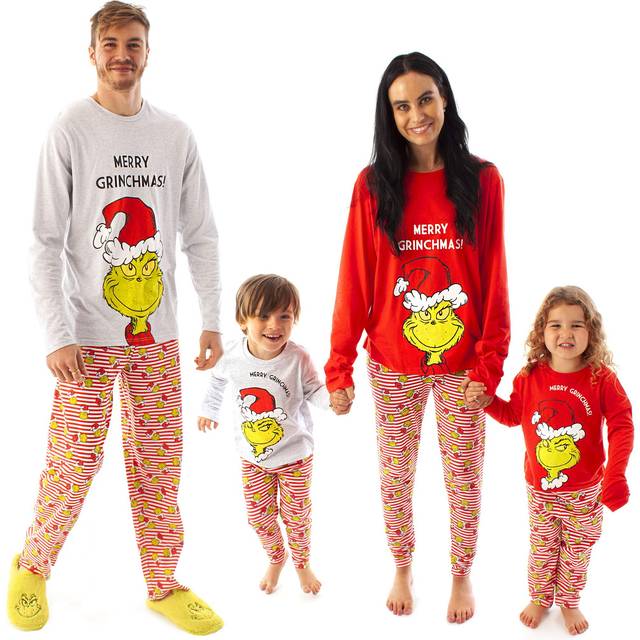 (4-5 Years) The Grinch Long Sleeve Long Leg Pyjama Set (Unisex Kids Red)