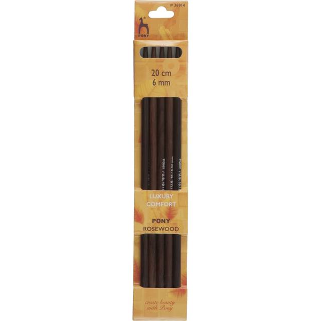 Pony Rosewood 20cm Double-Point Knitting Needles - Set of 5 - 20cm x 6mm (P36814)