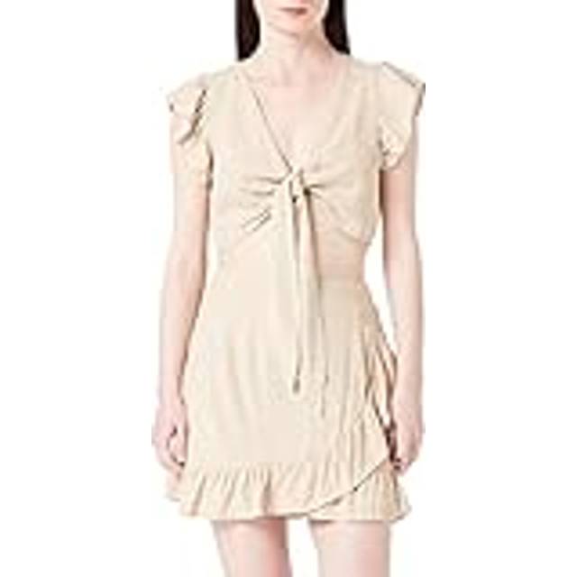 VERO MODA Dam Vmmymilo Hw Mini Skirt WVN Ga Rock, Irish Cream/Aop: snow White Dots, M