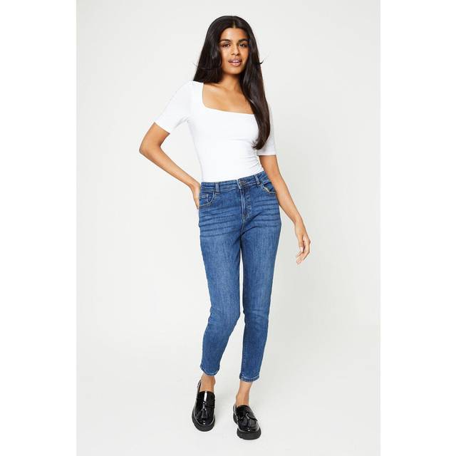 Womens Petite Comfort Stretch Skinny Jeans - Mid Wash - 6