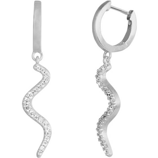 ByBiehl Wave Sparkle Hoop Mini øreringe i sølv