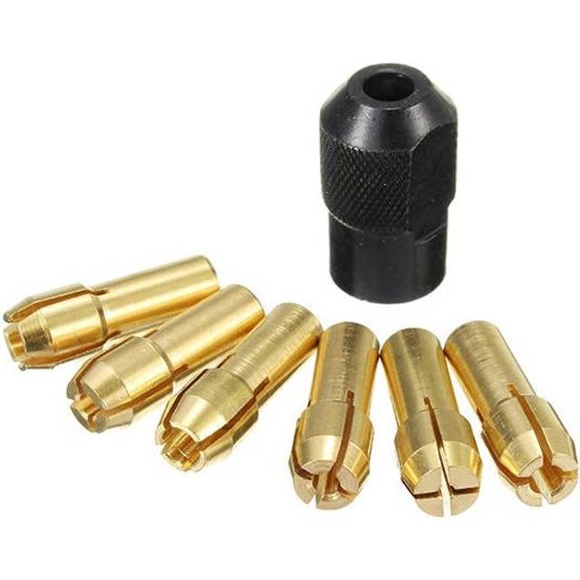 6Pcs 1mm-3mm Brass Drill Chucks with 8x0.75mm Black Nut for Rotary Tool