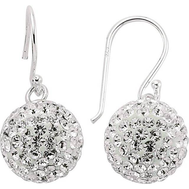 Jewelco London Ladies Sterling Silver Crystal Disco Ball Drop Earrings - GVE139A
