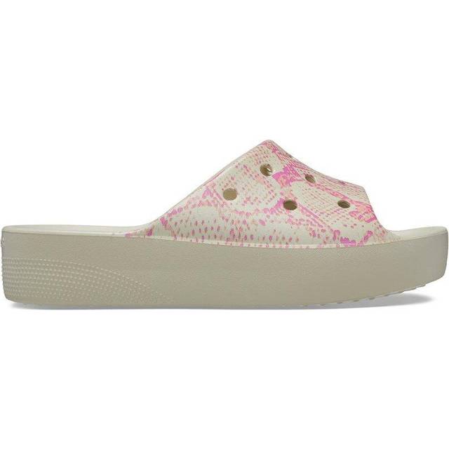 Crocs Womens Bone Multicolour Classic Platform Slide - Beige - UK 9