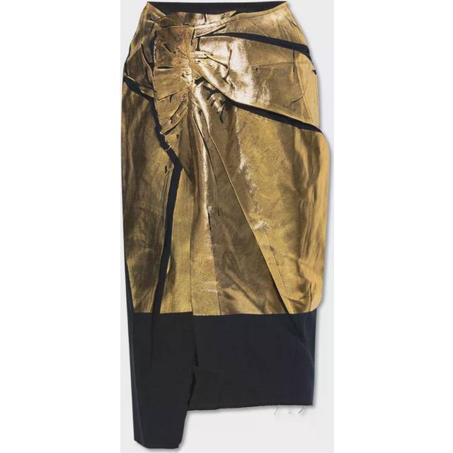 Dries Van Noten Sinam cotton and linen midi skirt